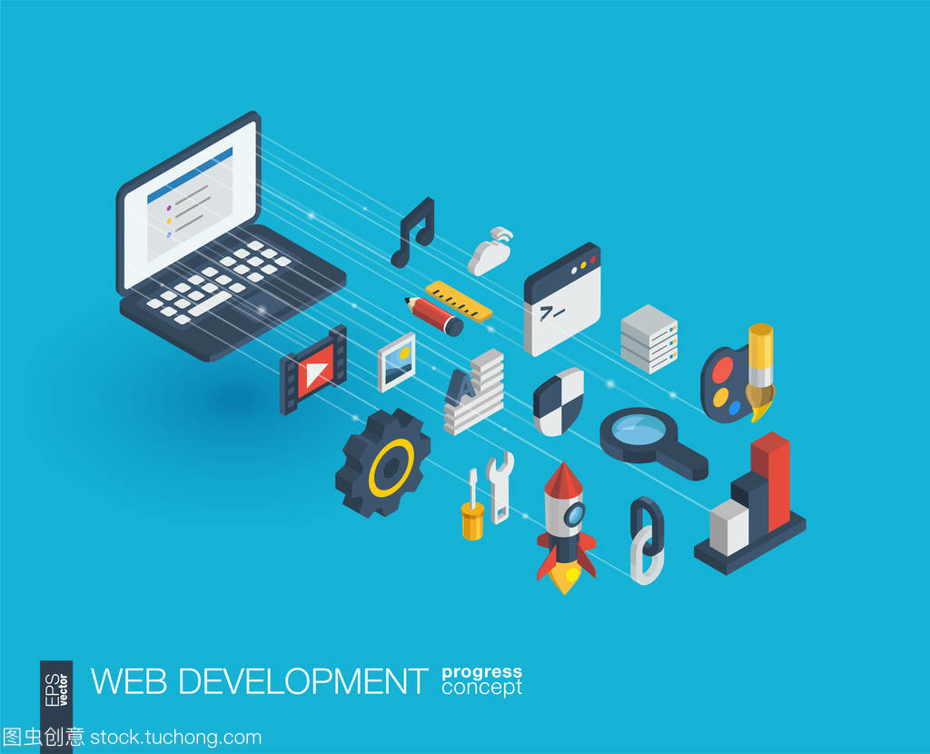 集成 web 开发的 3d 图标